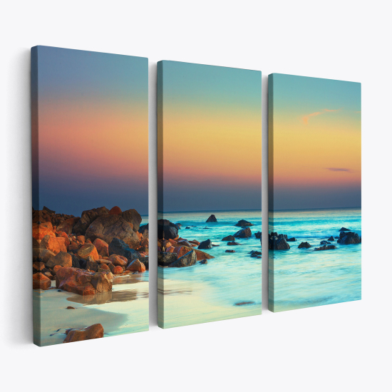 Triptych Canvas Prints - Beach