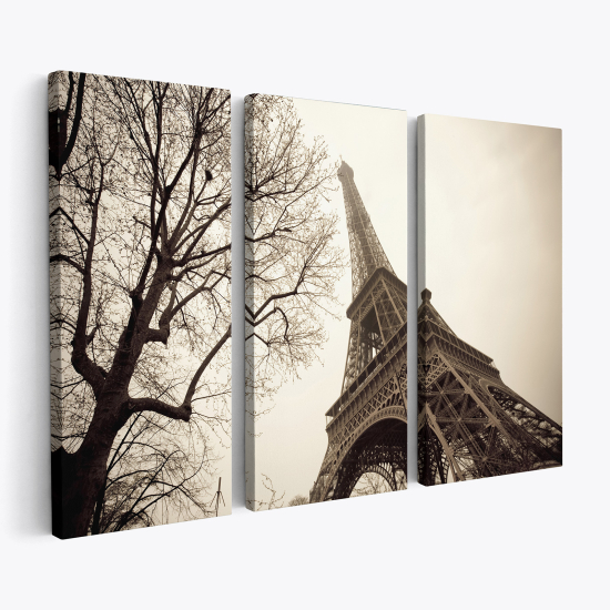 Triptych Canvas Prints - Eiffel Tower Paris