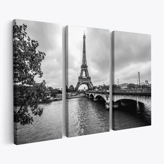 Triptych Canvas Prints - Eiffel Tower Paris