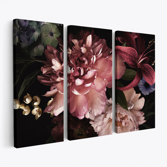 Triptych Canvas Prints - Flowers