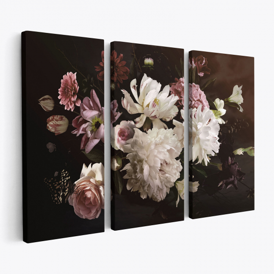 Triptych Canvas Prints - Flowers