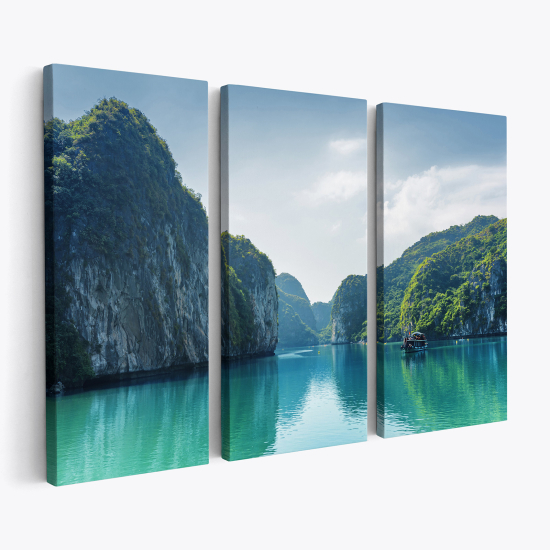 Triptych Canvas Prints - Halong Bay Vietnam