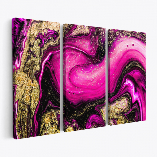 Triptych Canvas Prints - Marbled effect