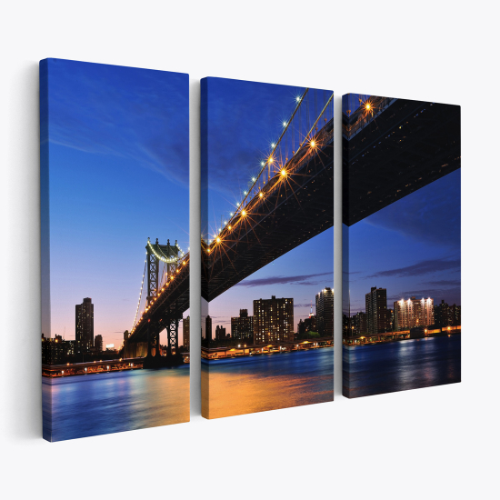 Triptych Canvas Prints - New York Bridge