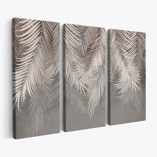 Triptych Canvas Prints - Palm leaves