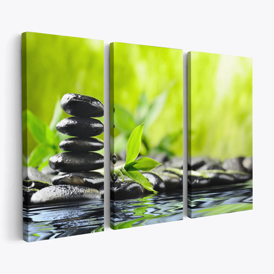 Triptych Canvas Prints - Pebbles