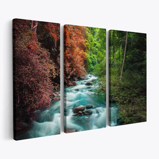 Triptych Canvas Prints - River