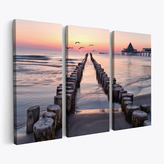 Triptych Canvas Prints - Sea View