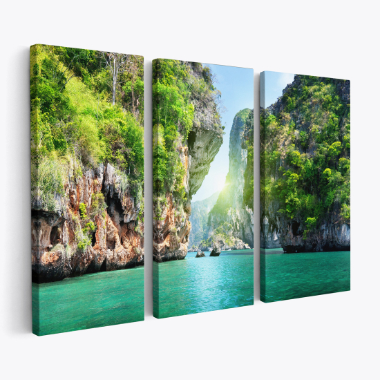 Triptych Canvas Prints - Tropical Beach Maldives