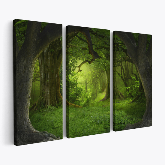 Triptych Canvas Prints - Tropical forest