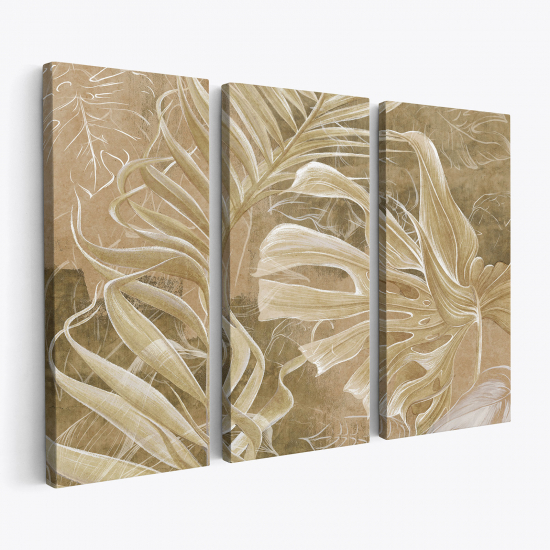 Triptych Canvas Prints - Tropical Leaves