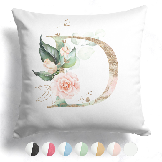 Two-Tone Monogram Pillow - D