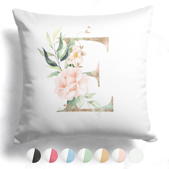 Two-Tone Monogram Pillow - E