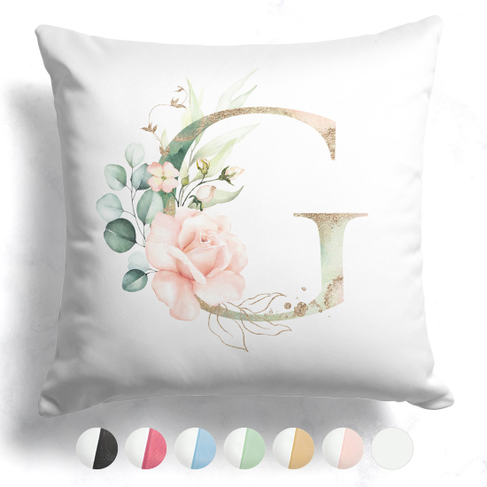 Two-Tone Monogram Pillow - G