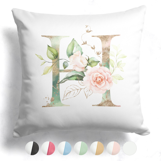 Two-Tone Monogram Pillow - H