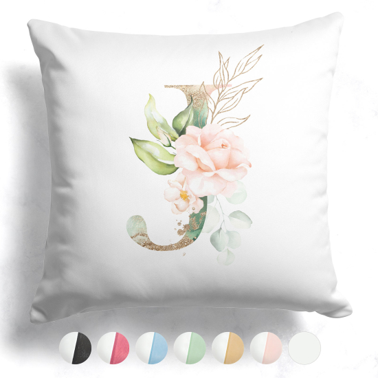 Two-Tone Monogram Pillow - J