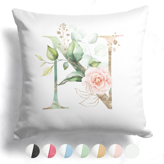 Two-Tone Monogram Pillow - N