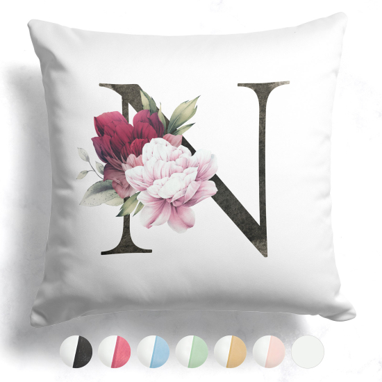 Two-Tone Monogram Pillow - N