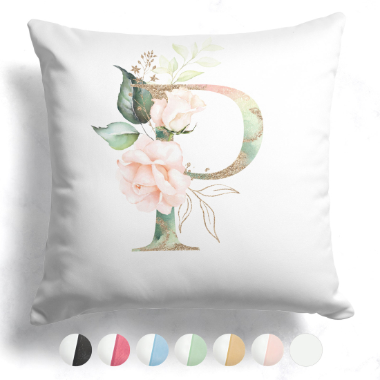 Two-Tone Monogram Pillow - P