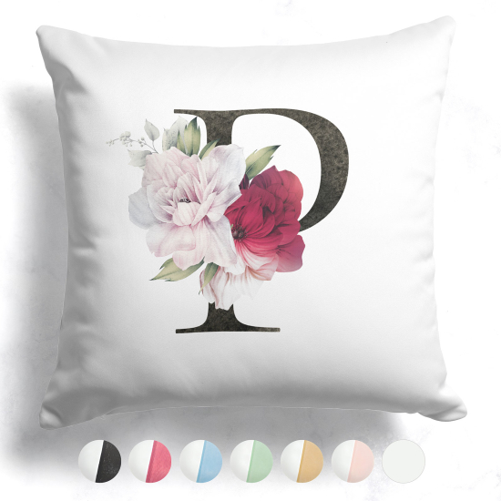 Two-Tone Monogram Pillow - P