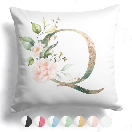 Two-Tone Monogram Pillow - Q