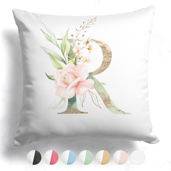 Two-Tone Monogram Pillow - R