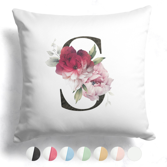 Two-Tone Monogram Pillow - S