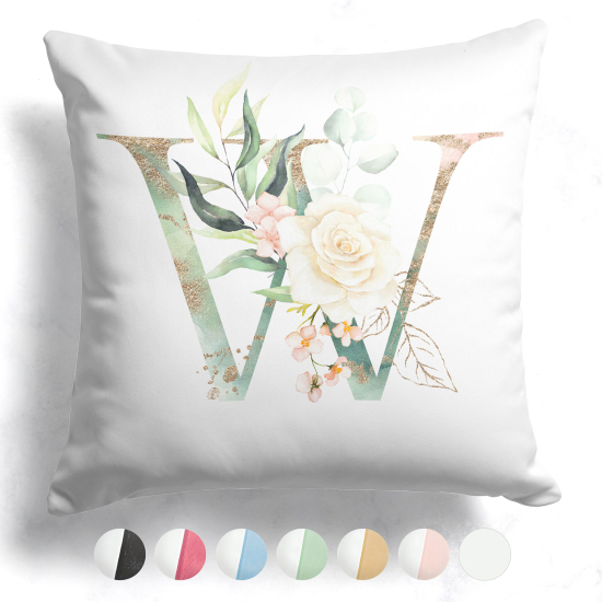 Two-Tone Monogram Pillow - W