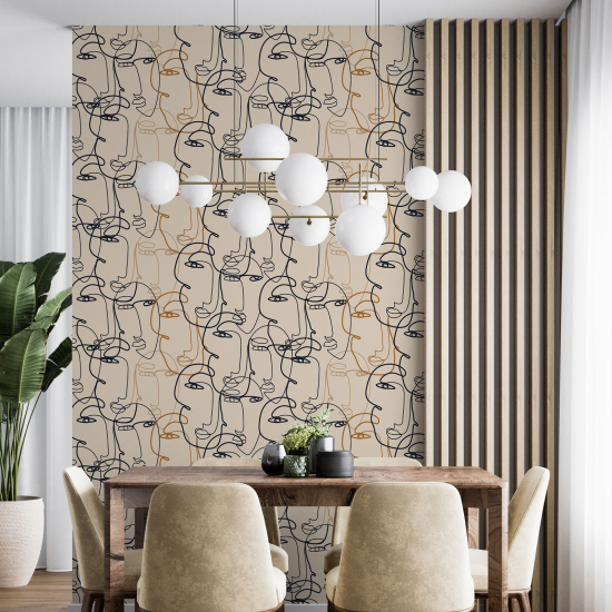 Wall Mural - Wallpaper - Abstract Faces