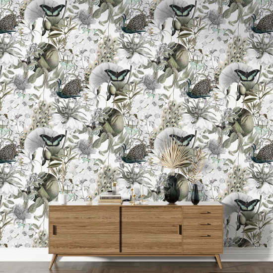 XL Wall Mural - Wallpaper - Butterfly Flowers