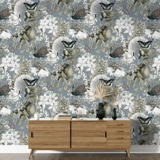 XL Wall Mural - Wallpaper - Butterfly Flowers