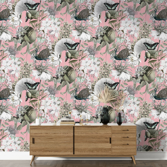 XL Wall Mural - Wallpaper - Butterfly Flowers