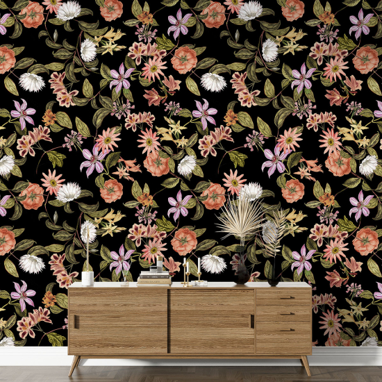 XL Wall Mural - Wallpaper - Floral pattern