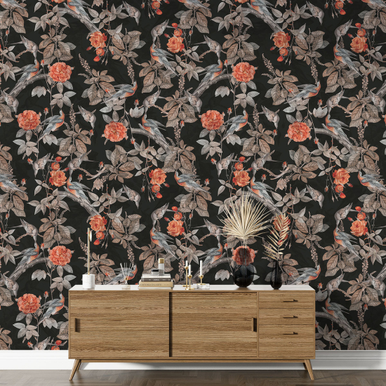 XL Wall Mural - Wallpaper - Floral pattern