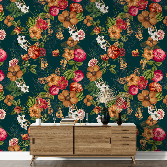 XL Wall Mural - Wallpaper - Floral pattern