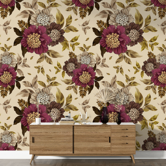 XL Wall Mural - Wallpaper - Floral pattern