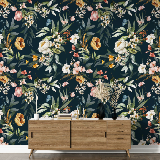 XL Wall Mural - Wallpaper - Floral pattern