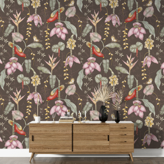 XL Wall Mural - Wallpaper - Flowers Birds