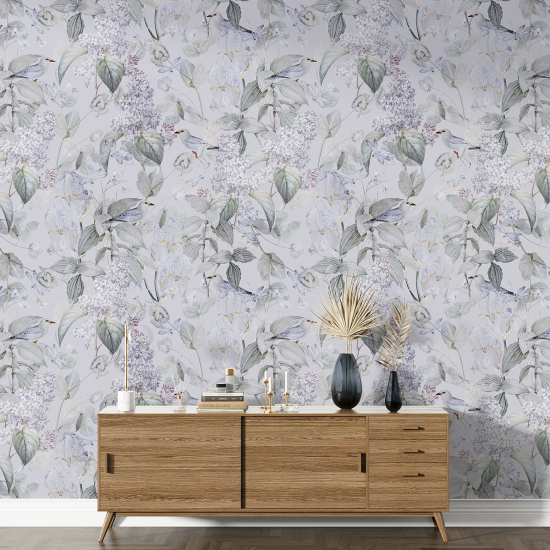 XL Wall Mural - Wallpaper - Flowers Birds