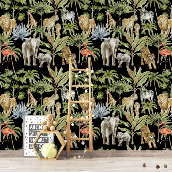 XL Wall Mural - Wallpaper for Kids - Jungle Animals