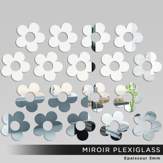 Acrylic Mirror Set - Flowers