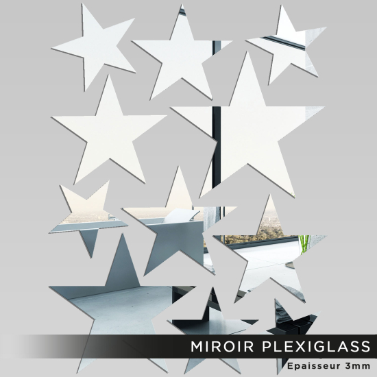 Acrylic Mirror - Set Of 11 Stars