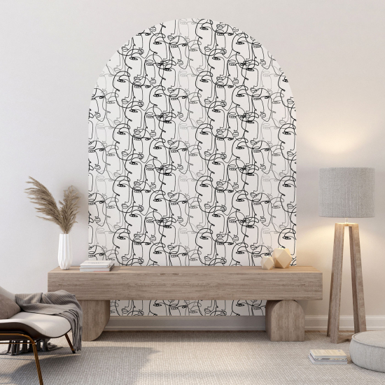 Arch Wall Sticker - Abstract Faces