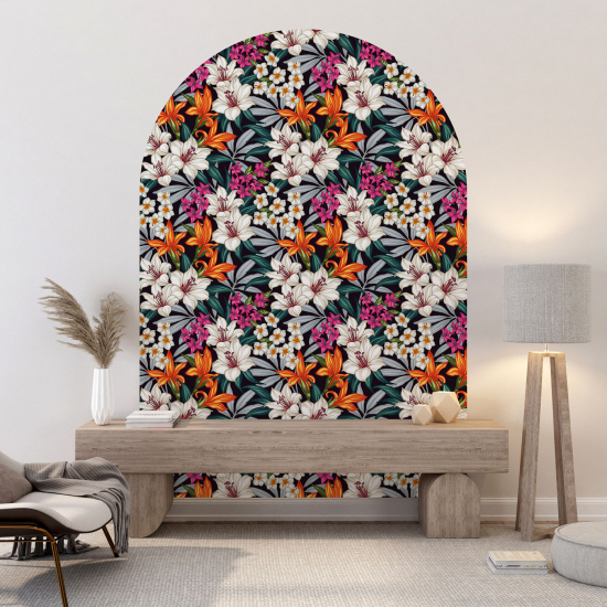 Arch Wall Sticker - Floral pattern