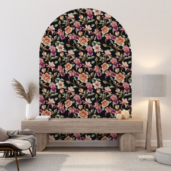 Arch Wall Sticker - Floral pattern