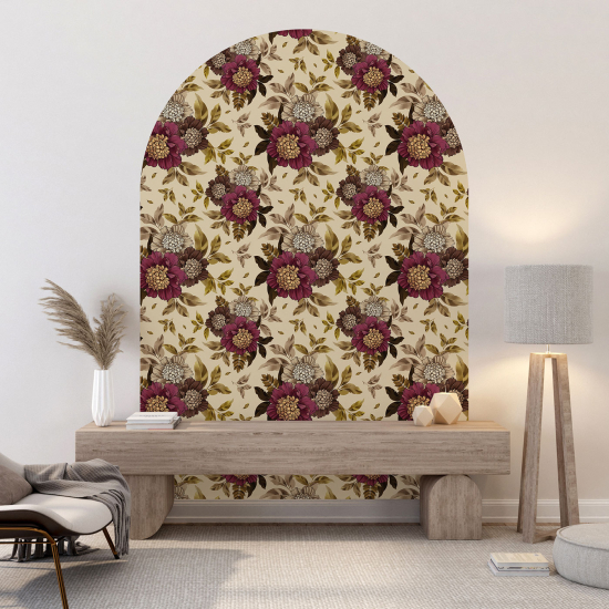 Arch Wall Sticker - Floral pattern