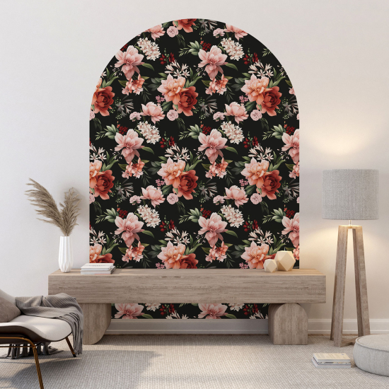 Arch Wall Sticker - Floral pattern