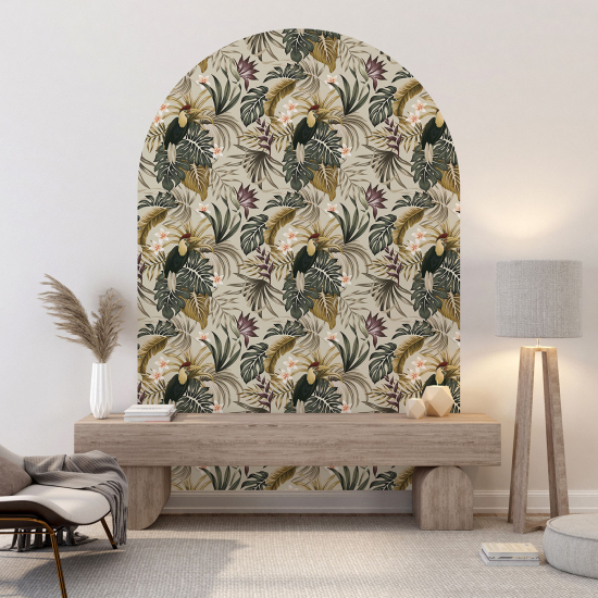 Arch Wall Sticker - Flowers Birds