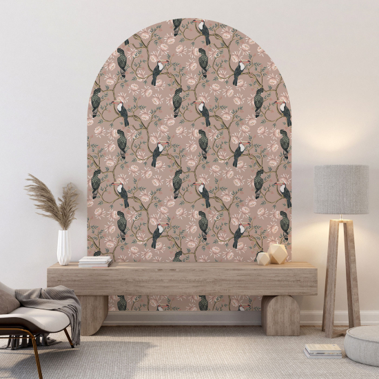 Arch Wall Sticker - Flowers Birds