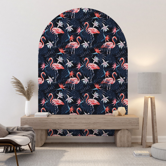 Arch Wall Sticker - Pink flamingos